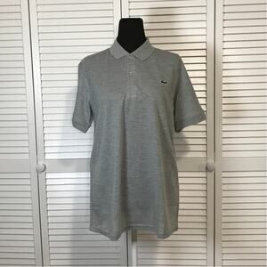 NWOT Lacoste Gray Athletic Classic Short Sleeve Polo Shirt Men Size 5 L